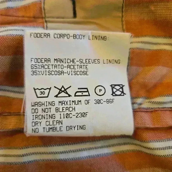 VTG Mario Matteo Womens Made In Italy Striped Blazer Olive Green Size 8 - Picture 12 of 12